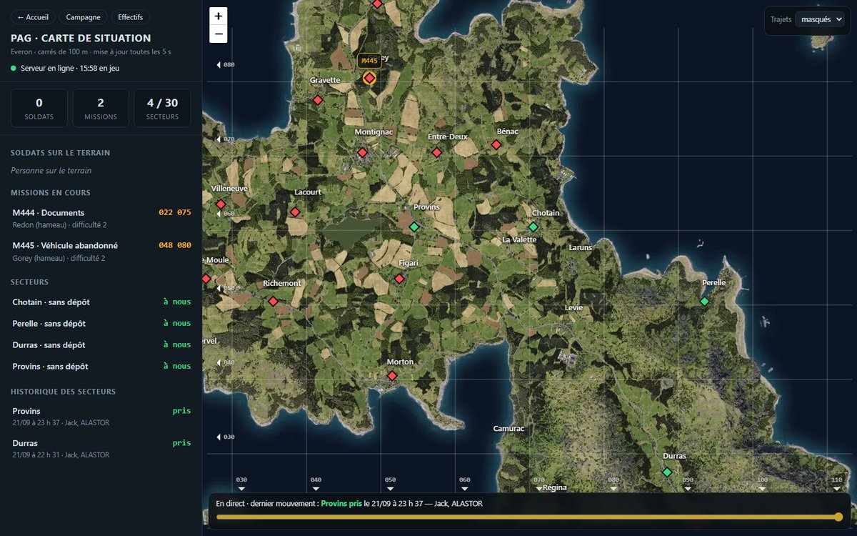 Carte de situation en direct